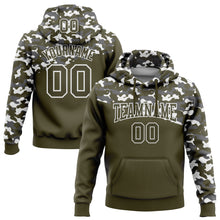 Laden Sie das Bild in den Galerie-Viewer, Custom Stitched Camo Olive-Steel Gray 3D Sports Pullover Sweatshirt Salute To Service Hoodie
