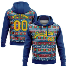 Загрузить изображение в средство просмотра галереи, Custom Stitched US Navy Blue Gold-Kelly Green Christmas 3D Sports Pullover Sweatshirt Hoodie
