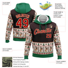 Charger l&#39;image dans la galerie, Custom Stitched Brown Red Cream-Kelly Green Christmas 3D Sports Pullover Sweatshirt Hoodie
