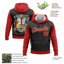 Load image into Gallery viewer, Custom Stitched Black Red-Cream Funny Christmas 3D Sports Pullover Sweatshirt Hoodie
