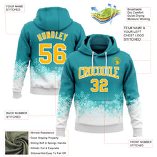 Charger l&#39;image dans la galerie, Custom Stitched Teal Gold-White Christmas Snowflakes 3D Sports Pullover Sweatshirt Hoodie
