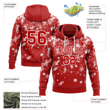 Загрузить изображение в средство просмотра галереи, Custom Stitched Red White Christmas Snowflakes 3D Sports Pullover Sweatshirt Hoodie
