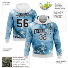 Загрузить изображение в средство просмотра галереи, Custom Stitched Panther Blue Black-White Christmas Snowflakes 3D Sports Pullover Sweatshirt Hoodie
