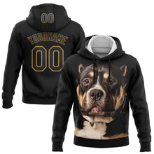 Laden Sie das Bild in den Galerie-Viewer, Custom Stitched Black Old Gold 3D Pattern Design American Bullydog Sports Pullover Sweatshirt Hoodie
