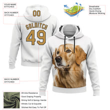 Laden Sie das Bild in den Galerie-Viewer, Custom Stitched White Old Gold-Black 3D Pattern Design Golden Retriever Dog Sports Pullover Sweatshirt Hoodie
