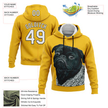 Laden Sie das Bild in den Galerie-Viewer, Custom Stitched Yellow White-Black 3D Pattern Design Pug Dog Sports Pullover Sweatshirt Hoodie
