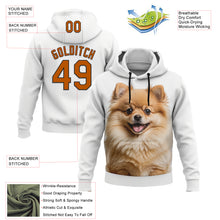 Load image into Gallery viewer, Custom Stitched White Texas Orange-Black 3D Pattern Design Pomeranian Dog Sports Pullover Sweatshirt Hoodie
