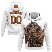 Load image into Gallery viewer, Custom Stitched White Texas Orange-Black 3D Pattern Design American Spaniel Dog Sports Pullover Sweatshirt Hoodie
