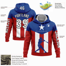 Load image into Gallery viewer, Custom Stitched Red Royal-Black 3D Puerto Rico Puerto Rican Flag Sports Pullover Sweatshirt Hoodie
