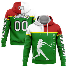 Load image into Gallery viewer, Custom Stitched Grass Green Red Light Yellow-Black 3D Bolivia Bolivian Flag Sports Pullover Sweatshirt Hoodie
