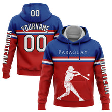 Laden Sie das Bild in den Galerie-Viewer, Custom Stitched Red Royal-Black 3D Paraguay Paraguayan Flag Sports Pullover Sweatshirt Hoodie
