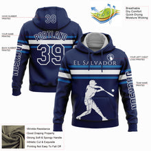 Load image into Gallery viewer, Custom Stitched Navy Blue-White 3D El Salvador El Salvadoran Flag Sports Pullover Sweatshirt Hoodie
