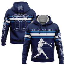 Load image into Gallery viewer, Custom Stitched Navy Blue-White 3D El Salvador El Salvadoran Flag Sports Pullover Sweatshirt Hoodie
