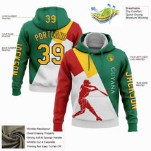 Laden Sie das Bild in den Galerie-Viewer, Custom Stitched Kelly Green Gold Red-Black 3D Guyana Guyana Flag Sports Pullover Sweatshirt Hoodie
