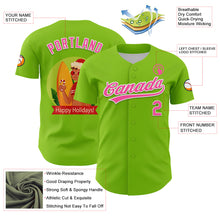 Загрузить изображение в средство просмотра галереи, Custom Neon Green Pink-White 3D Funny Christmas Authentic Baseball Jersey
