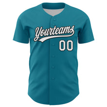 Загрузить изображение в средство просмотра галереи, Custom Teal White-Black 3D Funny Christmas Authentic Baseball Jersey
