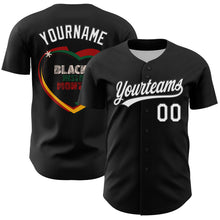 Charger l&#39;image dans la galerie, Custom Black White 3D Pattern Design Black History Month Authentic Baseball Jersey
