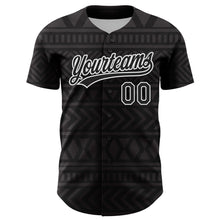 Charger l&#39;image dans la galerie, Custom Black White 3D Pattern Design Black History Month Authentic Baseball Jersey
