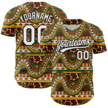 Загрузить изображение в средство просмотра галереи, Custom Brown White-Black 3D Pattern Design Black History Month Authentic Baseball Jersey
