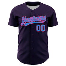 Charger l&#39;image dans la galerie, Custom Purple Electric Blue-Pink 3D Love Heart Valentine&#39;s Day Authentic Baseball Jersey
