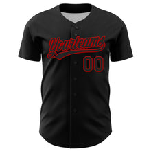 Загрузить изображение в средство просмотра галереи, Custom Black Red 3D Love Heart Valentine&#39;s Day Authentic Baseball Jersey
