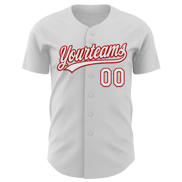 Custom White Red 3D Love Heart Valentine's Day Authentic Baseball Jersey