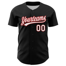 Загрузить изображение в средство просмотра галереи, Custom Black White-Red 3D Love Heart Valentine&#39;s Day Authentic Baseball Jersey
