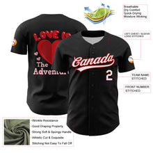 Загрузить изображение в средство просмотра галереи, Custom Black White-Red 3D Love Heart Valentine&#39;s Day Authentic Baseball Jersey
