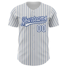 Загрузить изображение в средство просмотра галереи, Custom White Royal Pinstripe Royal 3D Love Heart Valentine&#39;s Day Authentic Baseball Jersey
