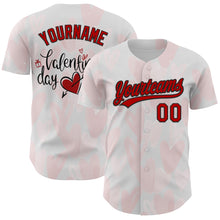 Загрузить изображение в средство просмотра галереи, Custom White Red-Black 3D Love Heart Valentine&#39;s Day Authentic Baseball Jersey
