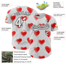 Загрузить изображение в средство просмотра галереи, Custom White Black 3D Love Heart Valentine&#39;s Day Authentic Baseball Jersey
