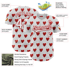 Загрузить изображение в средство просмотра галереи, Custom White Red 3D Love Heart Valentine&#39;s Day Authentic Baseball Jersey
