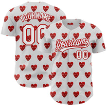 Загрузить изображение в средство просмотра галереи, Custom White Red 3D Love Heart Valentine&#39;s Day Authentic Baseball Jersey
