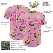 Загрузить изображение в средство просмотра галереи, Custom Light Pink Pink-White 3D Love Heart Valentine&#39;s Day Authentic Baseball Jersey
