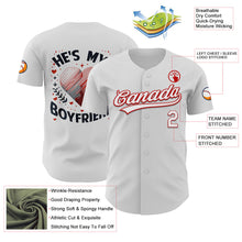 Laden Sie das Bild in den Galerie-Viewer, Custom White Red 3D Love Heart Valentine&#39;s Day Authentic Baseball Jersey
