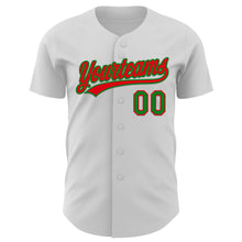 Laden Sie das Bild in den Galerie-Viewer, Custom White Fire Red-Grass Green 3D Funny Christmas Authentic Baseball Jersey
