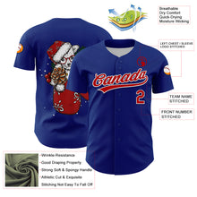 Charger l&#39;image dans la galerie, Custom Royal Red-White 3D Funny Christmas Authentic Baseball Jersey
