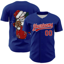 Charger l&#39;image dans la galerie, Custom Royal Red-White 3D Funny Christmas Authentic Baseball Jersey
