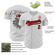 Charger l&#39;image dans la galerie, Custom White Red-Black 3D Funny Christmas Authentic Baseball Jersey
