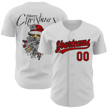 Charger l&#39;image dans la galerie, Custom White Red-Black 3D Funny Christmas Authentic Baseball Jersey
