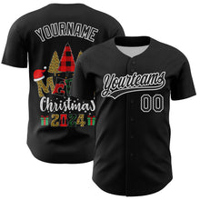 Charger l&#39;image dans la galerie, Custom Black White 3D Funny Christmas Authentic Baseball Jersey
