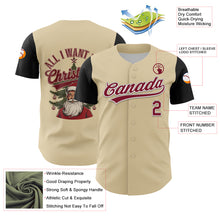 Charger l&#39;image dans la galerie, Custom Cream Crimson-White 3D Funny Christmas Authentic Baseball Jersey
