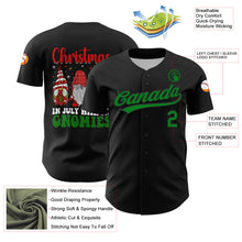 Charger l&#39;image dans la galerie, Custom Black Grass Green-Red 3D Funny Christmas Authentic Baseball Jersey
