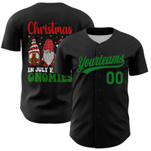 Charger l&#39;image dans la galerie, Custom Black Grass Green-Red 3D Funny Christmas Authentic Baseball Jersey
