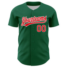 Charger l&#39;image dans la galerie, Custom Kelly Green Fire Red-White 3D Funny Christmas Authentic Baseball Jersey
