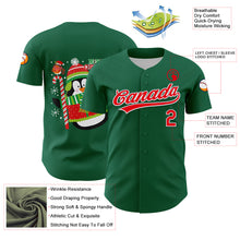 Charger l&#39;image dans la galerie, Custom Kelly Green Fire Red-White 3D Funny Christmas Authentic Baseball Jersey
