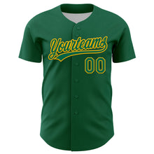 Charger l&#39;image dans la galerie, Custom Kelly Green Gold 3D Funny Christmas Authentic Baseball Jersey
