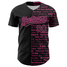 Загрузить изображение в средство просмотра галереи, Custom Black Pink 3D Love Valentine&#39;s Day Authentic Baseball Jersey
