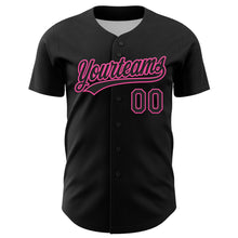 Загрузить изображение в средство просмотра галереи, Custom Black Pink 3D Love Heart Valentine&#39;s Day Authentic Baseball Jersey
