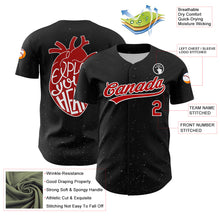 Загрузить изображение в средство просмотра галереи, Custom Black Red-White 3D Love Heart Valentine&#39;s Day Authentic Baseball Jersey
